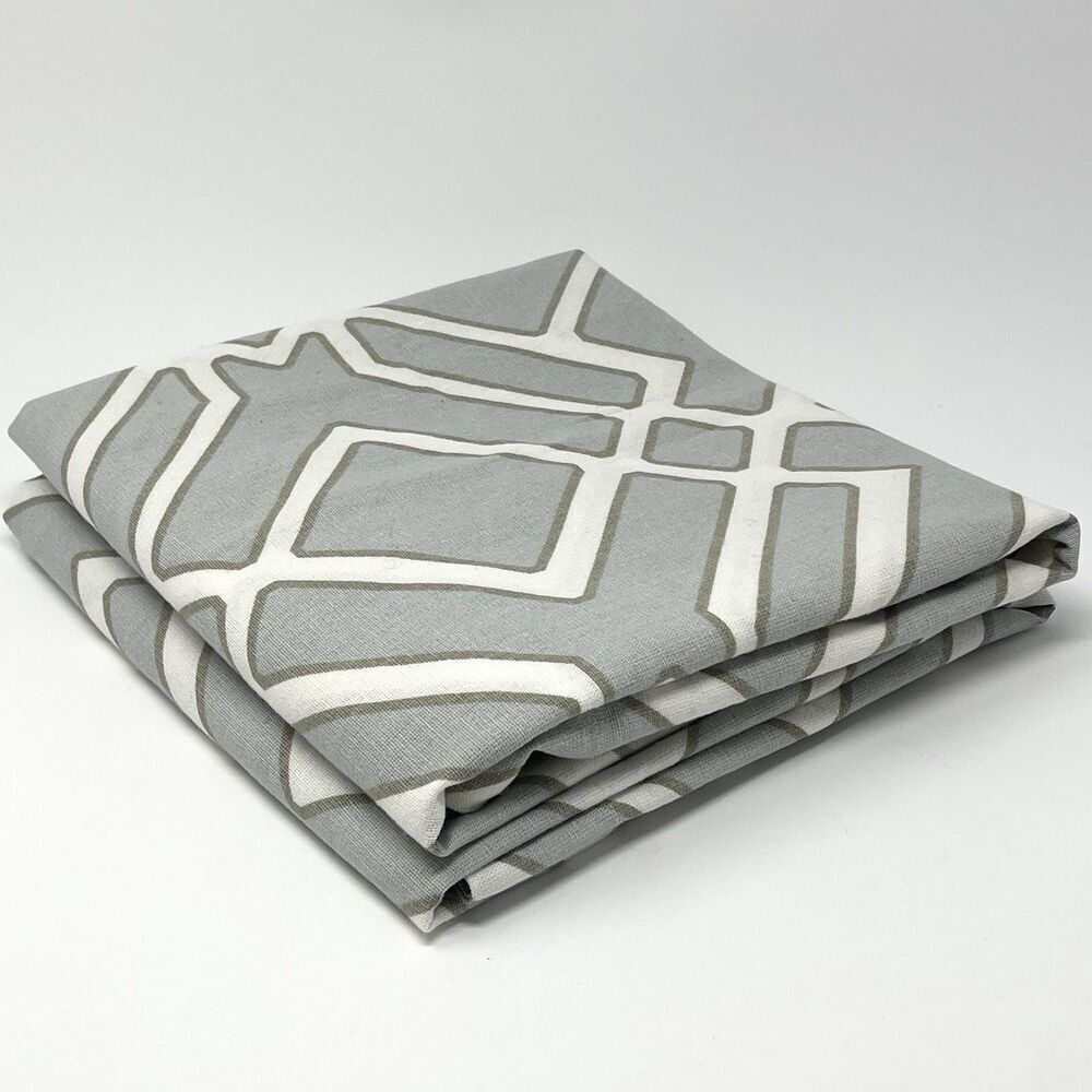 Pottery Barn Foundations SHELBY Euro Shams Linen Cotton Set Of 2 Gray Geometric
